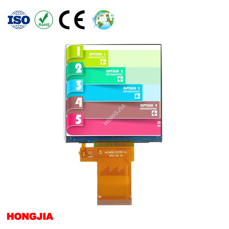 3.4-inch Square LCD Screen, 480*480 Resolution, RGB Interface, 16/18/24-bit